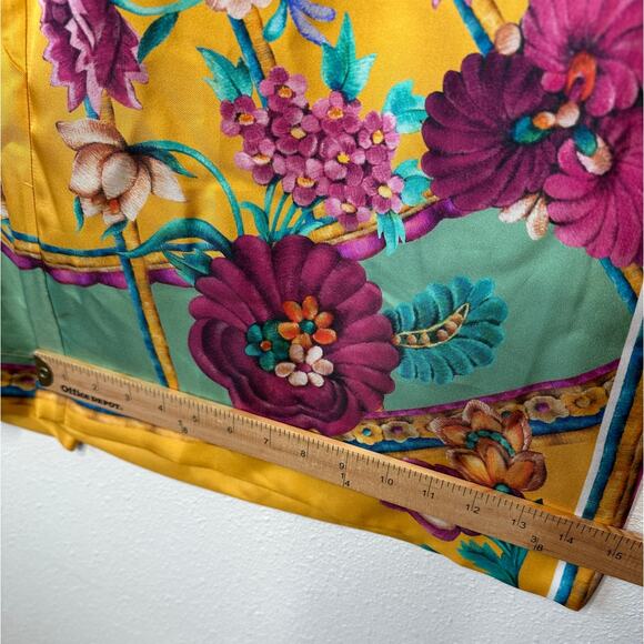 La DoubleJ Yellow Multi-Color Printed Silk Pull-on Palazzo Pant XL - Picture 16 of 16